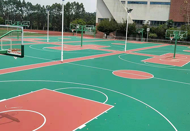 浙江学校硅PU球场材料厂家直销【德朝体育】