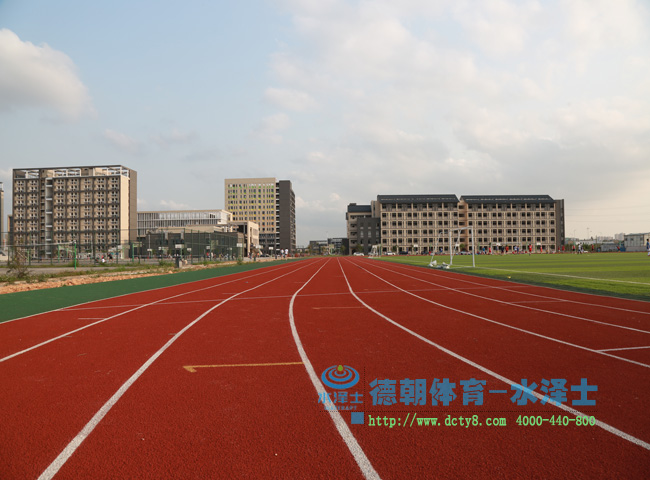 东莞技师学院跑道-德朝案例​（混合型塑胶跑道+人造草足球场）