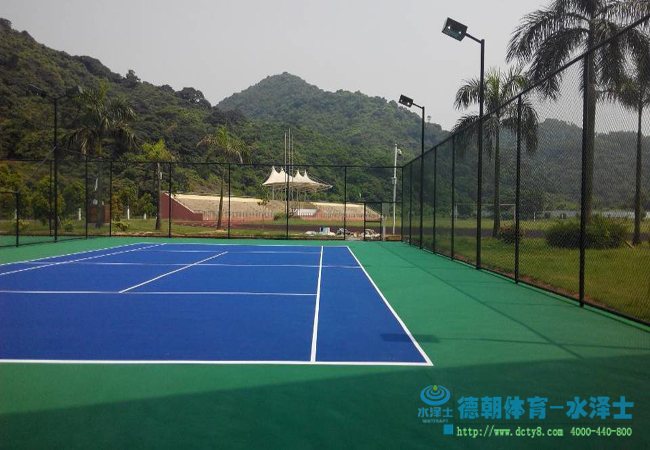 珠海琪澳北大附属学校丙烯酸网球场-德朝案例​（丙烯酸网球场材料）