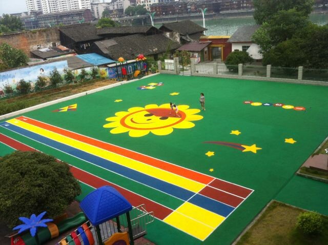 德朝小课堂之幼儿园EPDM塑胶场地与安全地垫的区别！
