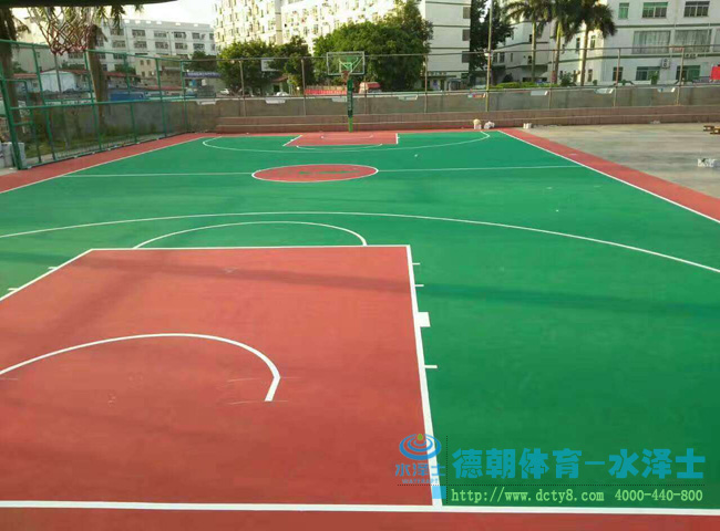 深圳龙岗纯水性丙烯酸篮球场顺利完工