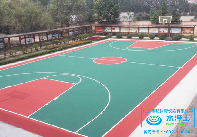 高原地区环保硅PU塑胶篮球场面层施工