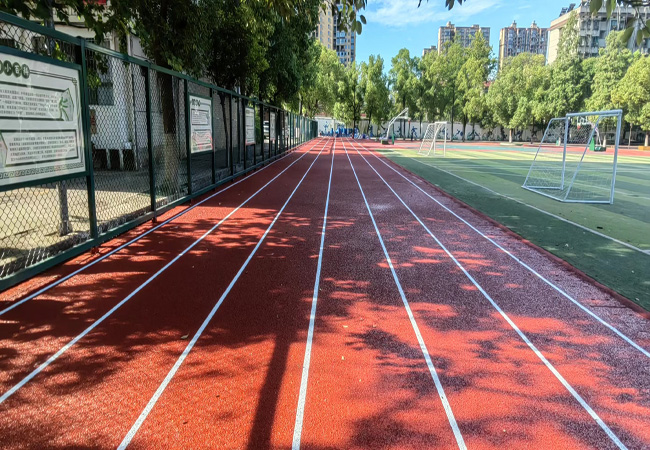 海南新国标全塑型塑胶跑道材料适合体育场馆使用吗？【德朝体育】